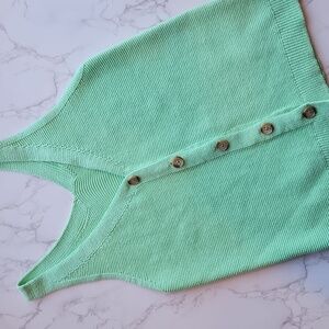 LOFT Lime Green Sherbert Button Down Vest Tank S